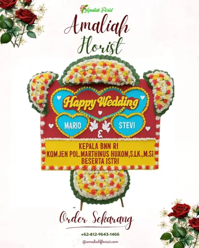 Karangan Papan Bunga Pernikahan di Munggangsari
